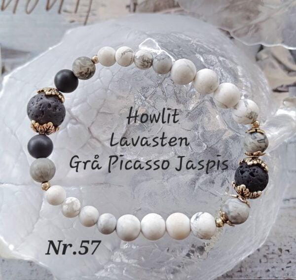Howlit, Lavasten & Grå Picasso Jaspis - Bild 2