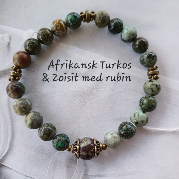 Afrikansk Turkos & Zoisit med rubin