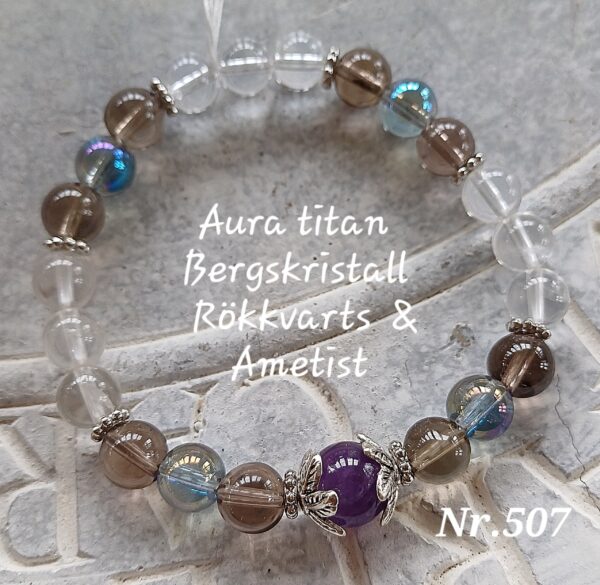 Aquatitan, Rökkvarts, Bergskristall & Ametist