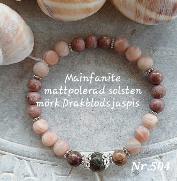 Mainfanite, mattpolerad Solsten & Drakblodsjaspis